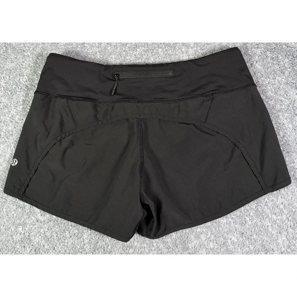 Lululemon Speed Up Shorts Women Sz 6 Black Low Rise Lined 2.5